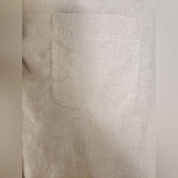 Preston&York 14 Beige 100% LINEN Pockets 3/4 Sleeve Buttons Up Women’s Shirt - Picture 6 of 9